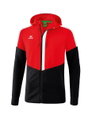 Erima Trainingsjacke Squad mit Kapuze rot/schwarz/weiss Herren